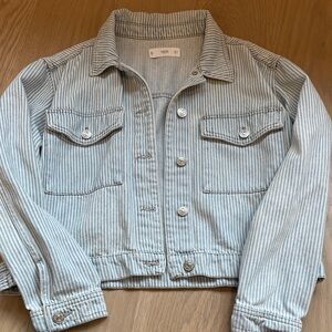 MNG stripe denim jacket soft denim size small